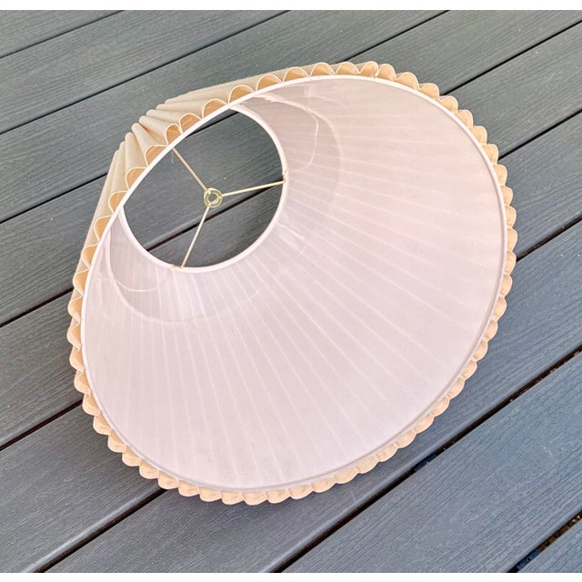 Metal Mid-Century Scalloped Pleated Lamp Shade For Sale - Image 7 of 8