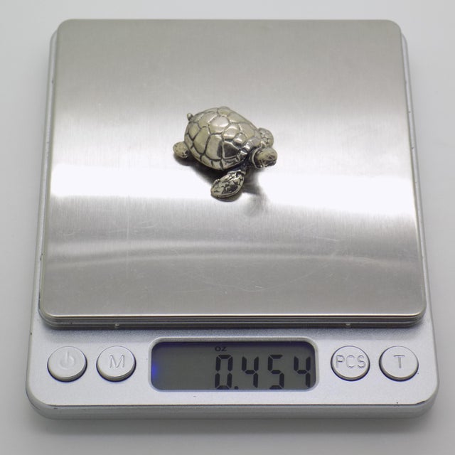 Vintage Italian Genuine Silver 800 Sea Turtle Dollhouse Miniature by Arezzo Tuscany Silversmiths, 1980s For Sale - Image 10 of 12