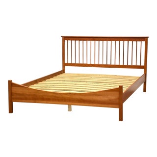 1990s Mission Style Cherry Queen Bed For Sale