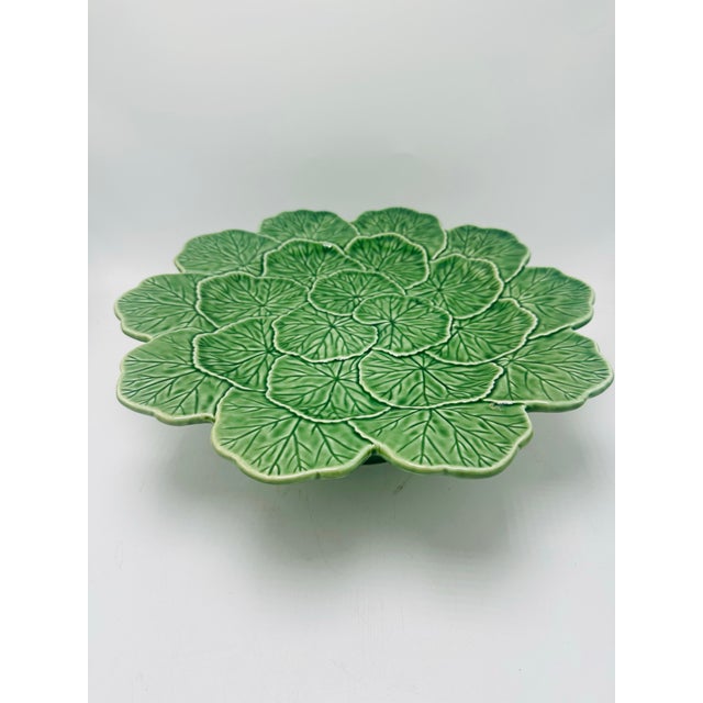 Ceramic Vintage Bordallo Pinheiro Pedestal Plate For Sale - Image 7 of 7