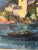 Blue California Coastal Seascape, "View From Covered Boat", Oil Painting, Signed by Artist For Sale - Image 8 of 9