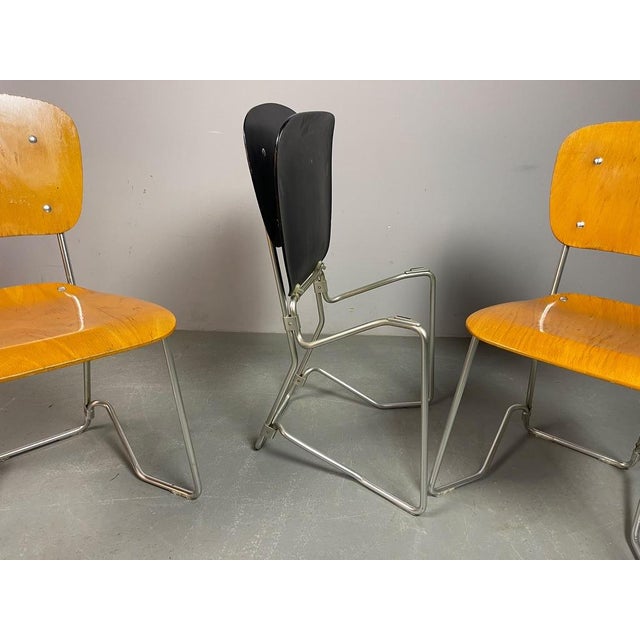 Folding Dining Chairs by Armin Wirth for Aluflex, Switzerland, 1951, Set of 3 For Sale - Image 4 of 7
