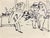 Mino Maccari, Yes Sir!, Black Marker on Paper, 1960s For Sale
