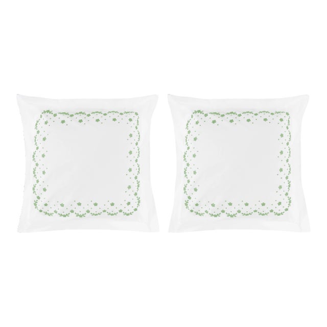 Meadow Euro Sham in Green - a Pair For Sale