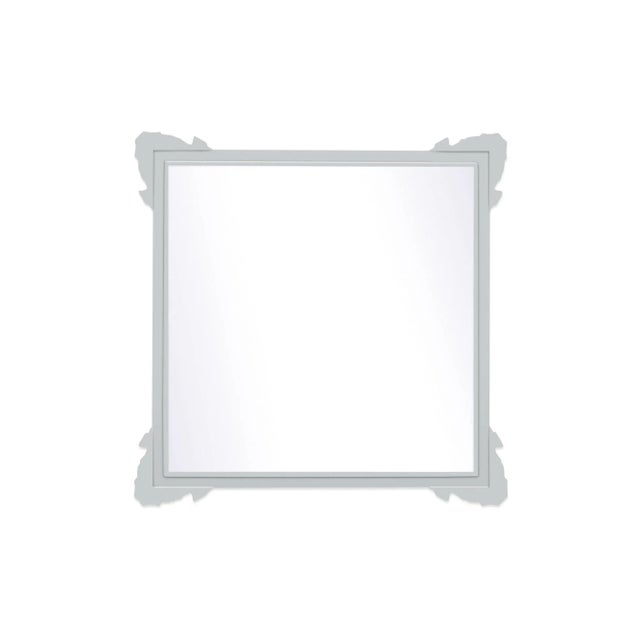 Contemporary Fleur Home Garden District Napoleon Square Mirror in Pelican Gray, 48x48 For Sale - Image 3 of 3