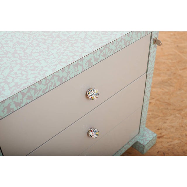Cabinet in Chipboard Coated with Synthetic Resin and Lockable Drawers in Grey Fronts, 1980s For Sale - Image 9 of 13
