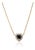 Modern 14k Yellow Gold Heart Blue Sapphire & Diamond Halo Pendant Necklace For Sale