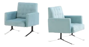 A Pair of American Chromed Iron Lounge Chairs, C. 1970.