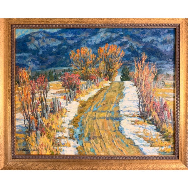 Golden Montana Wilderness, Jin Huang, Original Oil on Canvas, 1999 For Sale In Los Angeles - Image 6 of 9