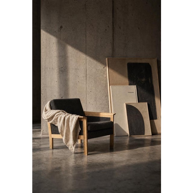 Wood Mid-Century Danish Modern Oak and Felt Lounge Chairs, 1960s, Set of 2 For Sale - Image 7 of 18