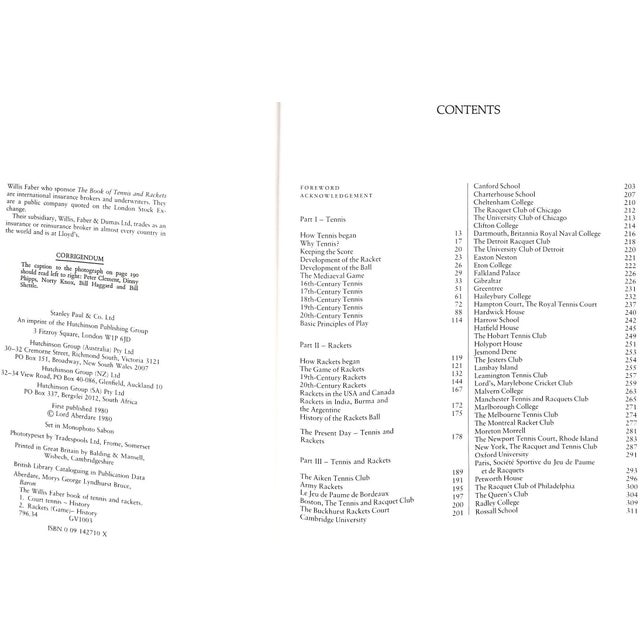 "The Willis Faber Book of Tennis & Rackets" 1980 Lord Aberdare For Sale In New York - Image 6 of 12