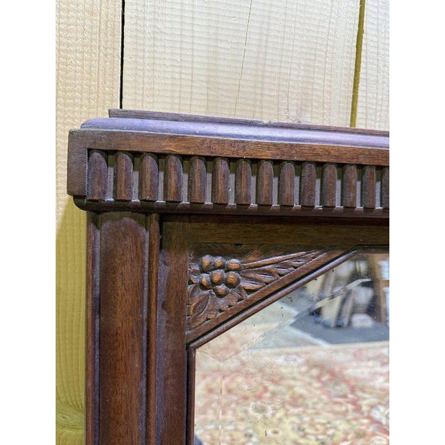 Art Deco Mirror in Walnut Frame For Sale - Image 3 of 8