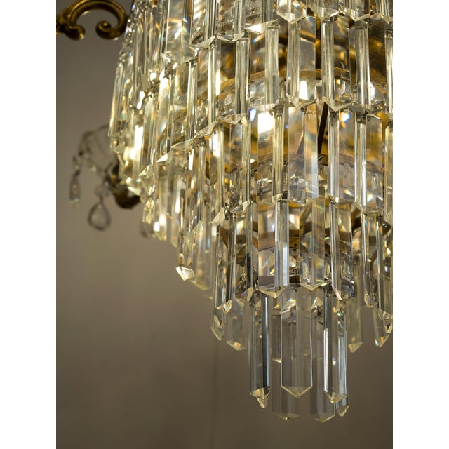 Metal Empire-Style Chandelier in Cut Crystal, Italy, 1950s For Sale - Image 7 of 13
