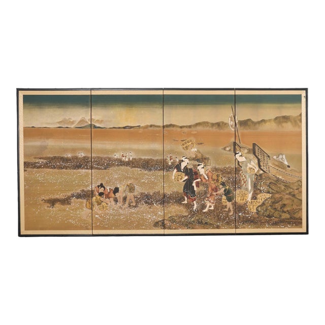 Japanese Showa Screen Shell Gathering After Katsushika Hokusai For Sale