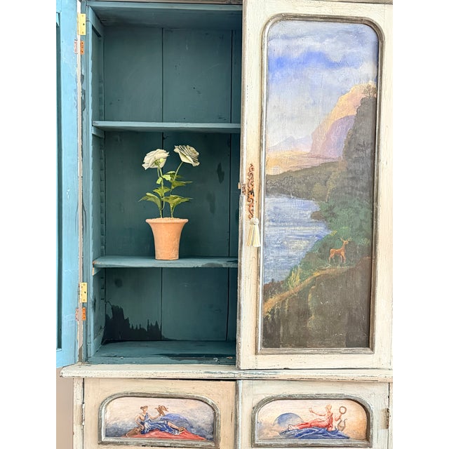 Early 20th Century Italian Hand-Painted Landscape Cabinet For Sale - Image 12 of 12