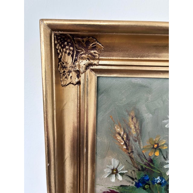 Vintage Original Flower Still Life Oil Painting: Framed Floral Art For Sale - Image 4 of 10