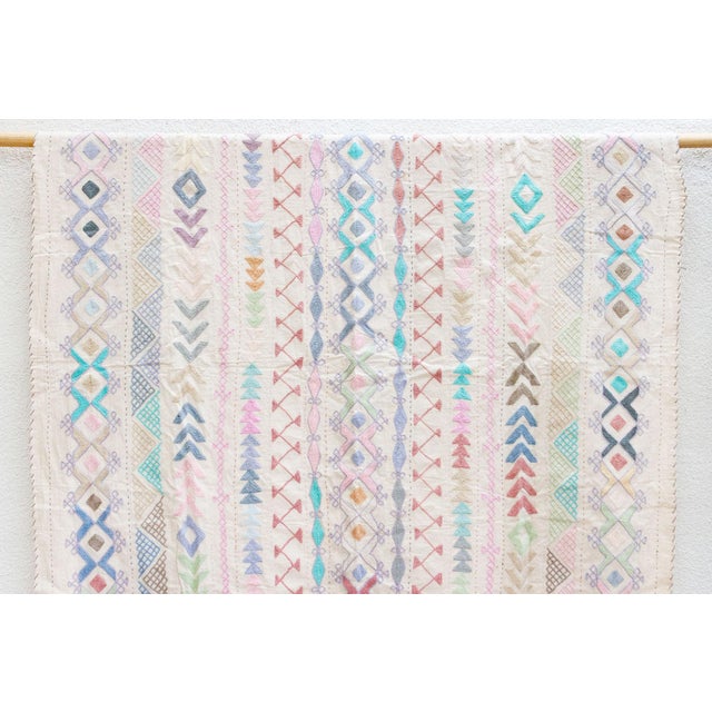 Tribal Kaleidoscope Hand-Stitched Cotton Tribal Kantha Throw For Sale - Image 3 of 8