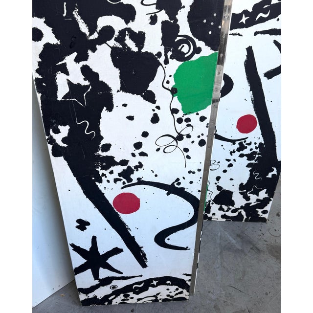 Alexander Calder “Splotchy” 3-Panel Linen-Mounted Screen Laverne International For Sale - Image 11 of 12