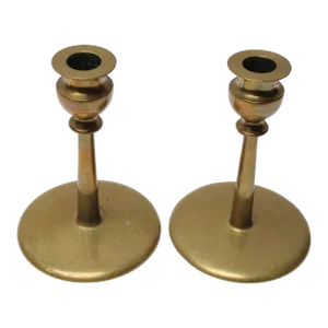 Vintage Jarvie-Style Brass Candlesticks
