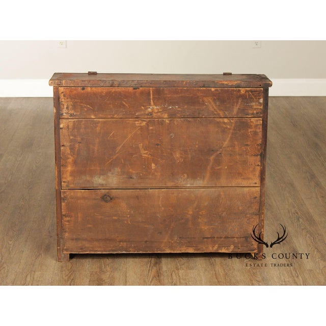 Wood Antique Country Pine Slant Front Schoolmaster’s Desk For Sale - Image 7 of 18