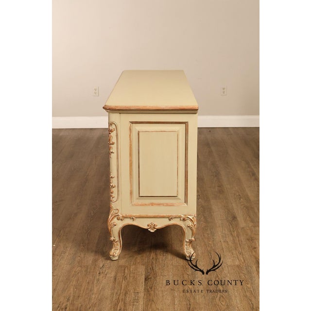 French Rococo Style Painted Sideboard Buffet Cabinet For Sale - Image 13 of 18