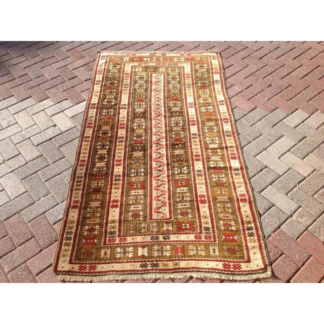 One of a kind hand made oushak rug. This gorgeous hand knotted area rug is made in 1930's by Anatolian tribes. Collectible...