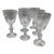 Morgantown "Eton" Water/Wine Goblets Cut Ball Stem, With Cross Hatch Band -Set of 6 Crystal Glasses For Sale