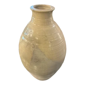 1980s Ceramic Vase Signed by Scheller With an Open Bottom