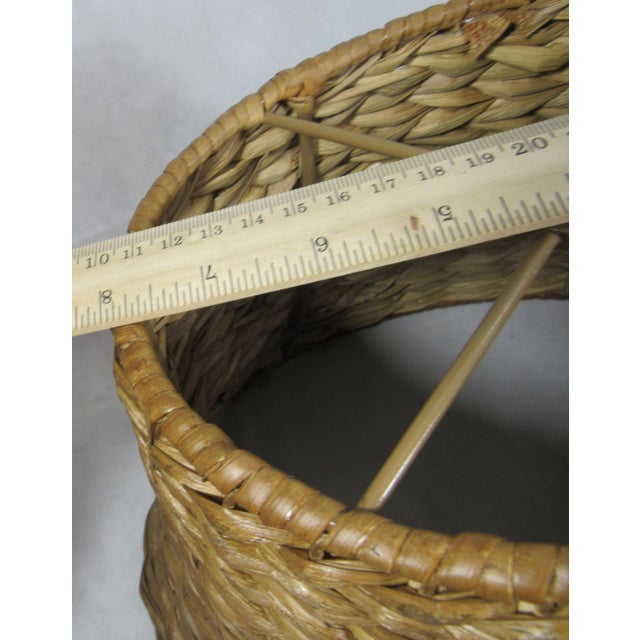 Brown Vintage Water Hyacinth Braided Reed Lamp Shade For Sale - Image 8 of 12
