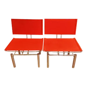 1980s Red Heinz Ulrich Bitsch for Kusch & Co Dining Chairs - Set of 2