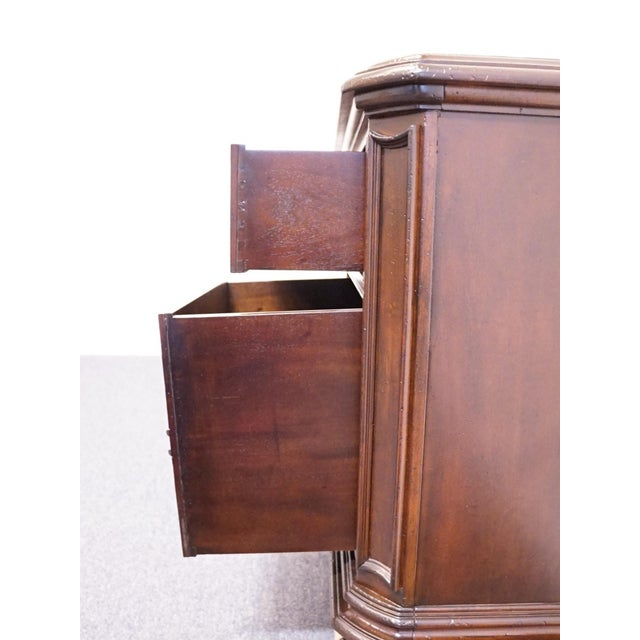 Wood Stanley Furniture Walnut Contemporary Traditional 30" Three Drawer Nightstand 128-13-80 - Continental Barrel Finish For Sale - Image 7 of 15