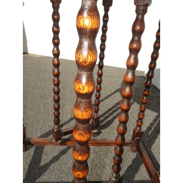 Antique Barley Twist Drop Leaf Side Table ~ French Country For Sale - Image 11 of 17