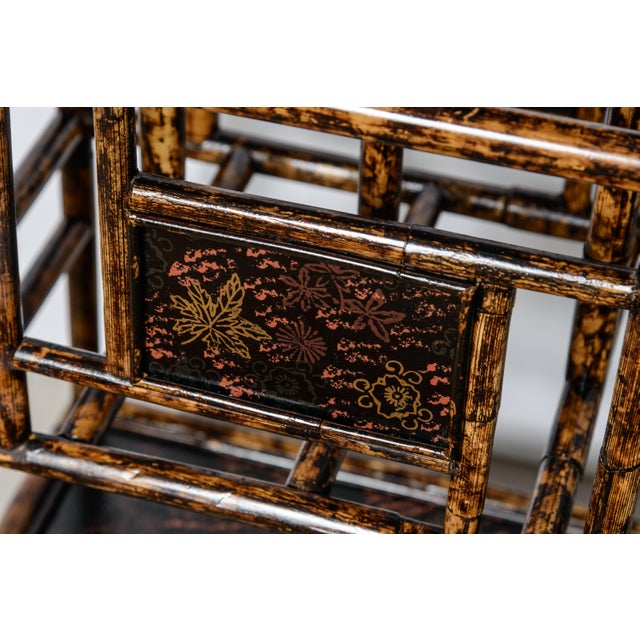 Antique British Colonial Magazine Rack, Bamboo & Lacquer, 1890s For Sale - Image 11 of 17