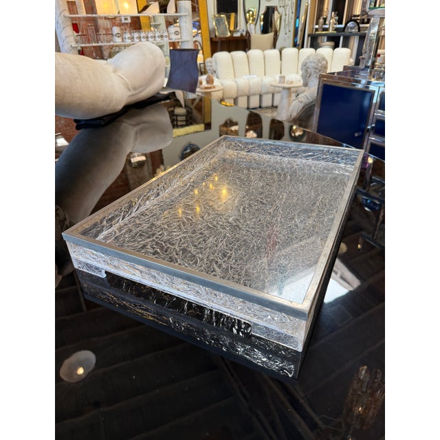 Italian Acrylic and Chrome Serving Tray, 1970s For Sale - Image 4 of 7