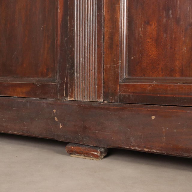 19th Century Louis Philippe Walnut Wardrobe, Italy For Sale - Image 12 of 16