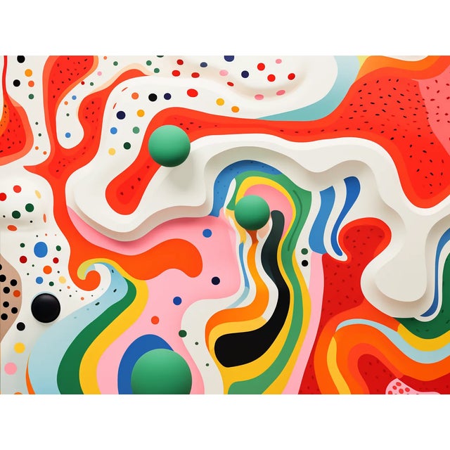 Contemporary 30' X 24' Organic Modern Colorful Composition - Framed Limited Edition Fine Art Print For Sale - Image 3 of 7