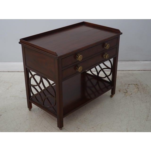 1990s Pair of Baker Historic Charleston Mahogany 2 Drawer Servers For Sale - Image 5 of 18