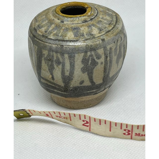 Chinoiserie Antique Chinese Blue and White Glaze Miniature Vase. Song Dynasty (960-1279) Chinoiserie For Sale - Image 3 of 5