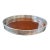 Vintage Silverplate & Mahogany Circular Gallery Tray With Pierced Quatrefoil Edge and Three Ball Feet For Sale