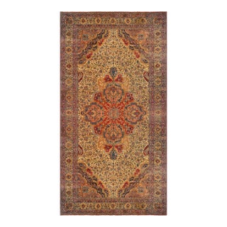 Pasargad Home Antique Lavar Wool Area Rug-11' 5" X 21' 6" , Ivory For Sale