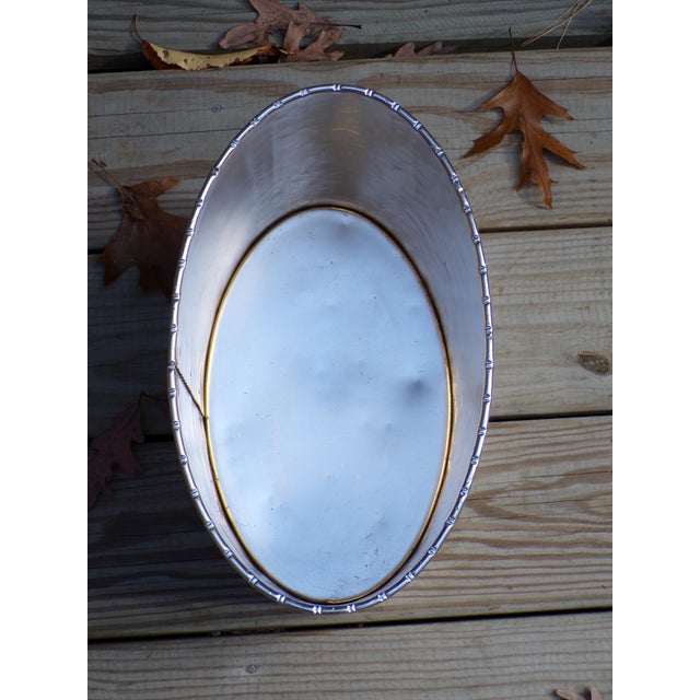 Vintage Arthur Armour Hammered Aluminum Mariners World Map Trash Can Wastebasket For Sale - Image 12 of 13