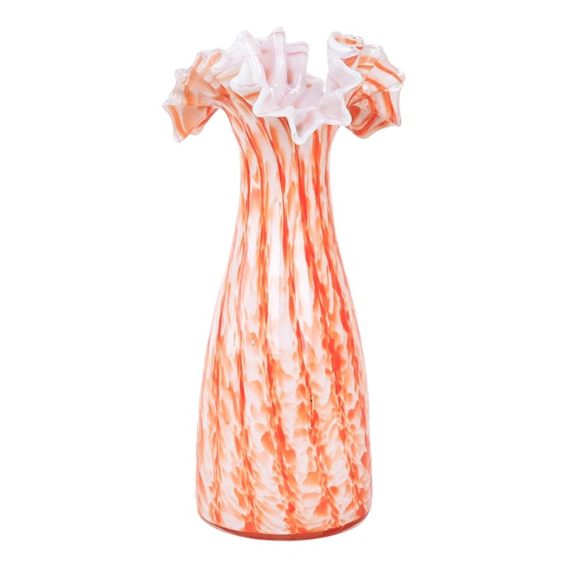 Italian Orange Vase, 1960s For Sale