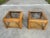 Vintage Boho Coastal Wood Side Tables With Cane Bottoms and Burlwood Tops - Set of 2 For Sale - Image 10 of 13