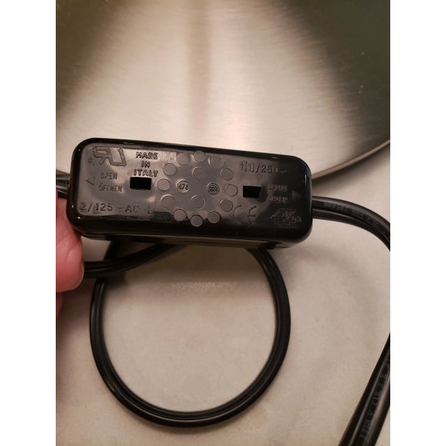 Metal 1970s Mid-Century Modern Italy Steel Table Lamp With Glass Shade For Sale - Image 7 of 8