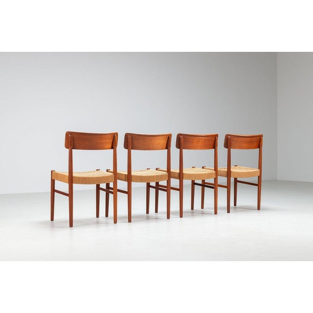 Brown Danish Dining Chairs in Teak and Paper Cord, Denmark, 1960, Set of 4 For Sale - Image 8 of 16