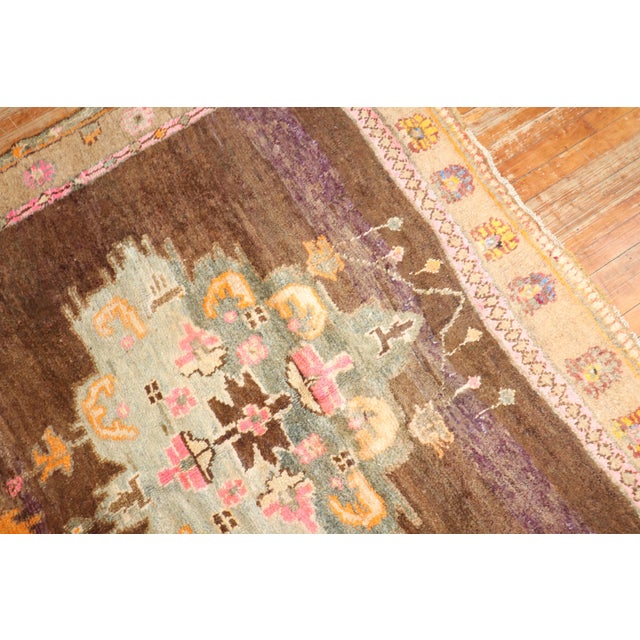 Late 20th Century Zabihi Collection Floral Turkish Kars Rug - 7' x 9'4" For Sale In New York - Image 6 of 10