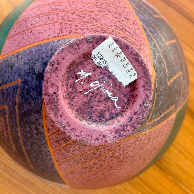 Postmodern Ceramic Decorative Center Bowl Signed by Japanese Artist Masuo Ojima. C 1980s For Sale - Image 16 of 18