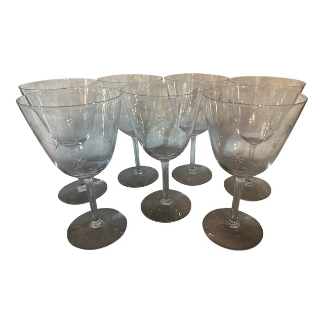 Mid 20th Century Celeste by Seneca Starburst Glasses- Set of 7 For Sale