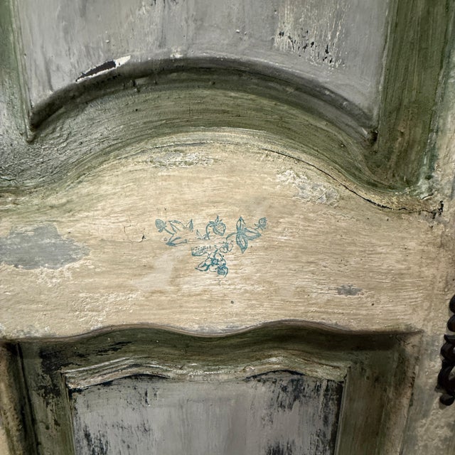 French Country Hand Painted Armoire For Sale - Image 10 of 11