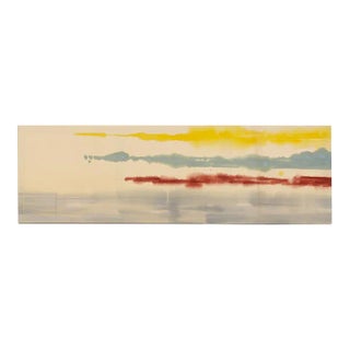 Mid Century Abstract Landscape Acrylic Painting on Canvas For Sale